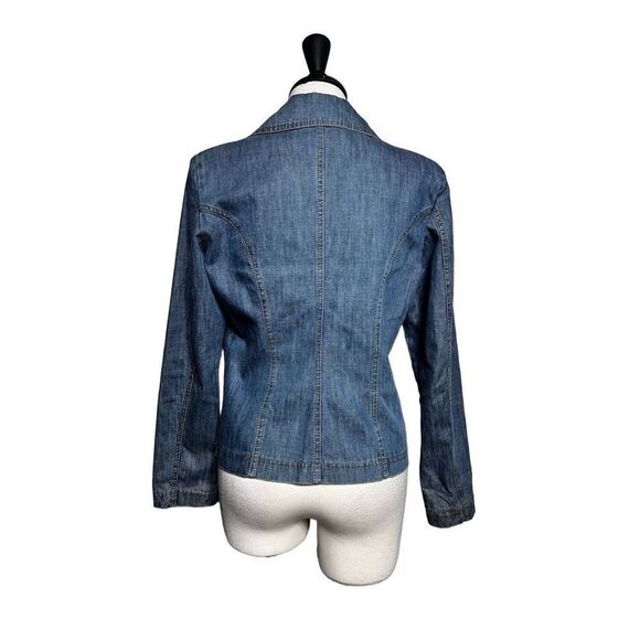 Rare Made in Italy Denim Jacket with Art Painted Floral Design Embellished Size - Picture 2 of 7